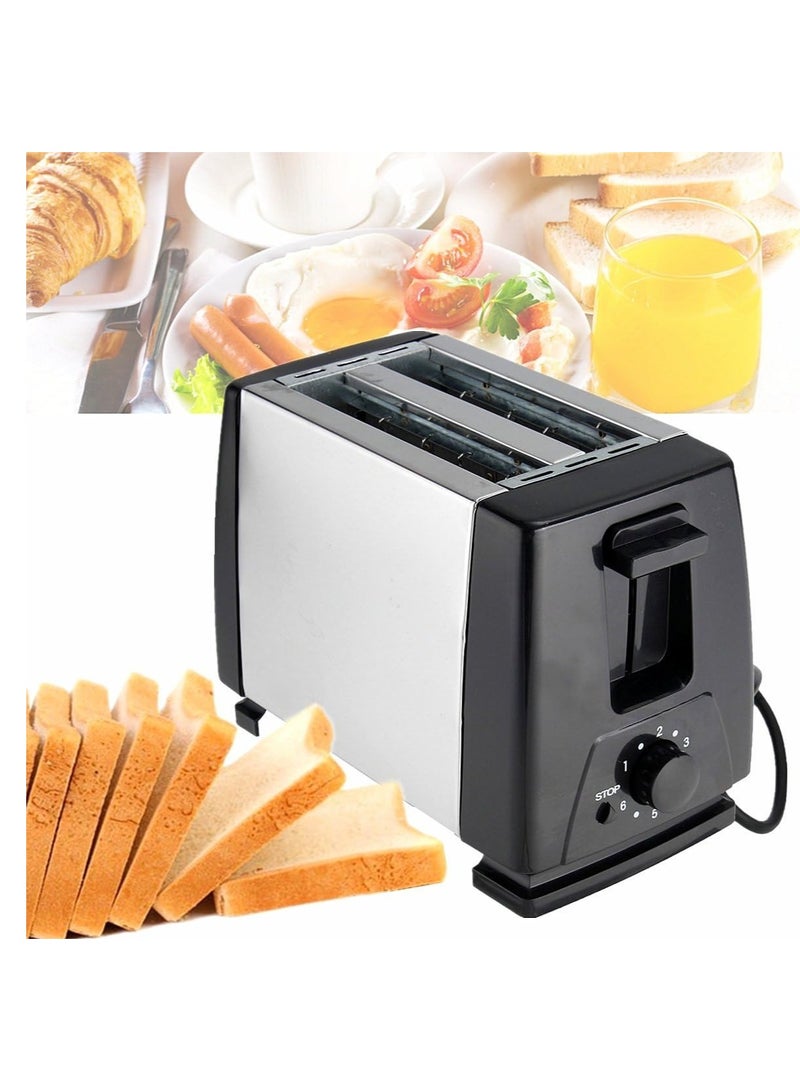 Toaster 2 Slice Toasters Toast Stainless Steel Cool Touch Black One Touch Quickly Toasts Compact Bread Toasters Electric Automatic Sandwich Maker Grill Maker