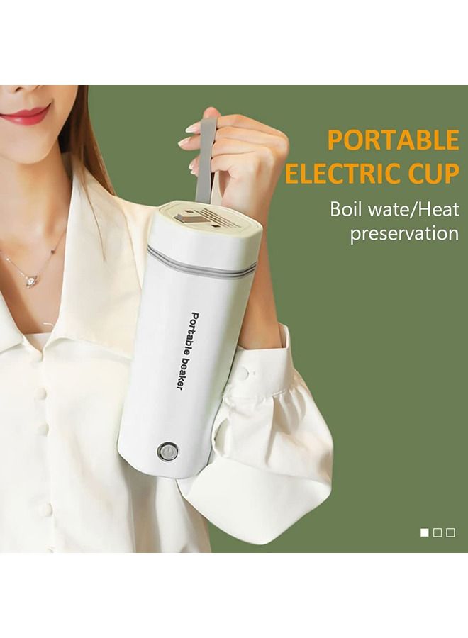 Portable Electric Kettle for Boiling Water 350ML Travel Beaker Tea Kettle Hot Water Boiler Stainless Steel Automatic Shut Off for Making Tea Coffee Baby Milk