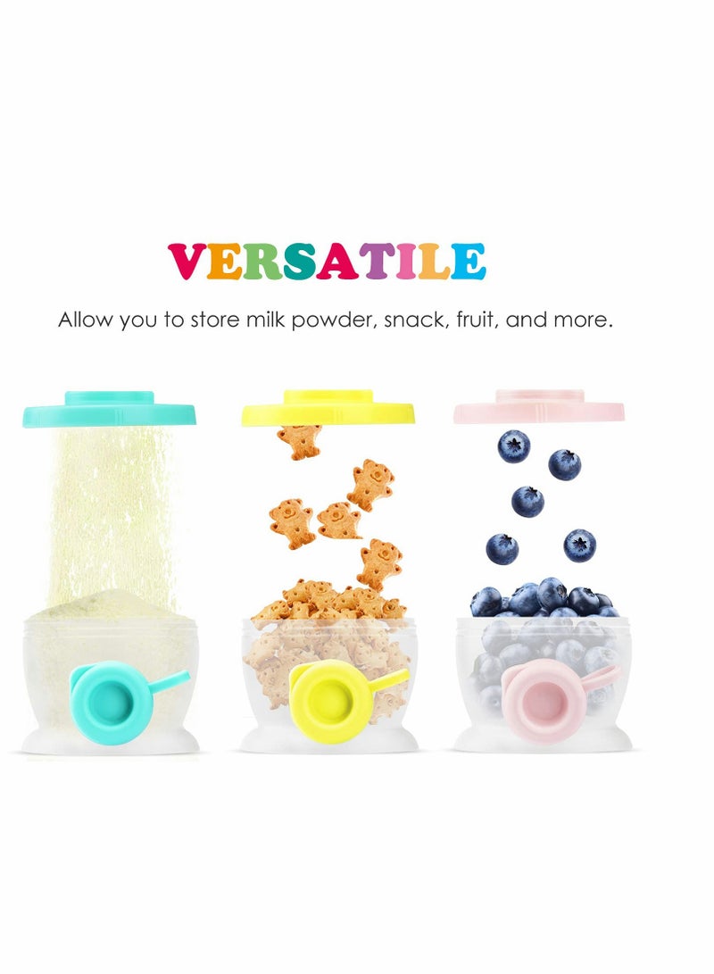 Baby Formula Dispenser, Stackable Milk Powder Formula Container Formula Holder Snack Fruit Biscuits Storage for Travel, On-The-Go, BPA Free, 3 Compartments