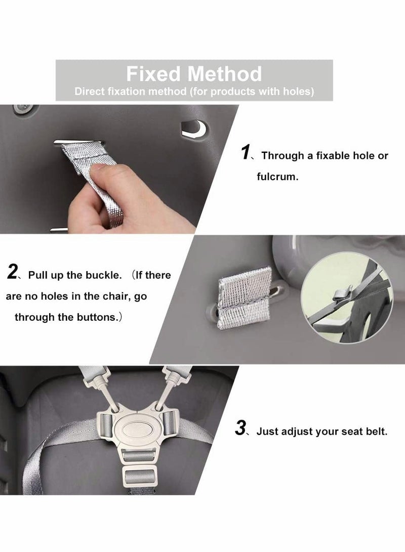 Adjustable 5 Point Harness Baby Safety Strap Belt for Stroller Pushchair Pram Buggy, Universal High Chair Baby Seat Security Belt Replacement