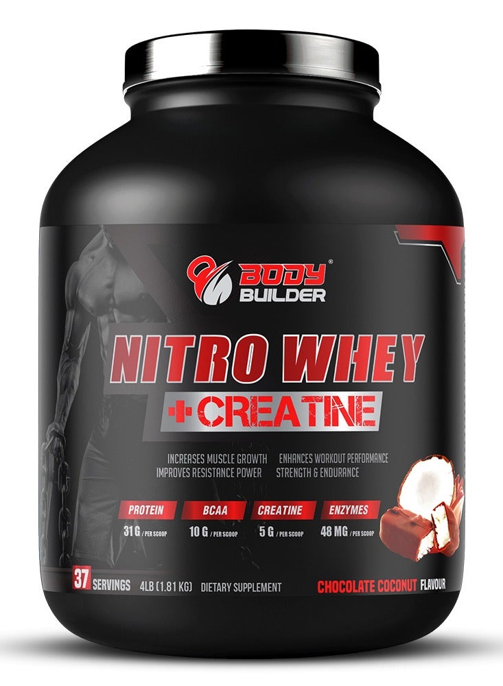 Nitro Whey + Creatine, Chocolate Coconut, 4 Lb