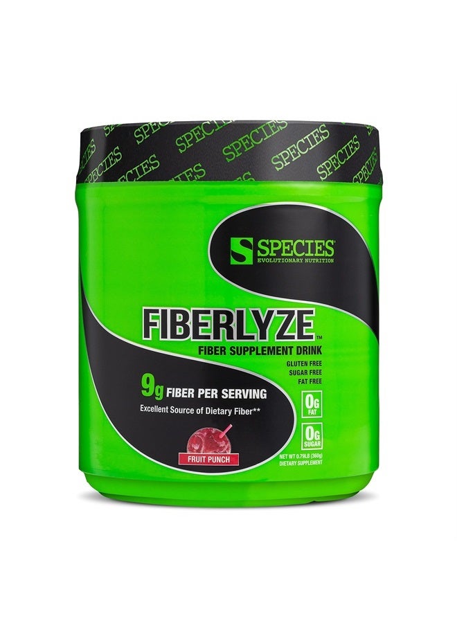 Fiberlyze Fiber Supplement, Psyllium Based Soluble & Insoluble Fiber Powder for Healthy Colon, Digestive Functions (Fruit Punch, 30 Servings)