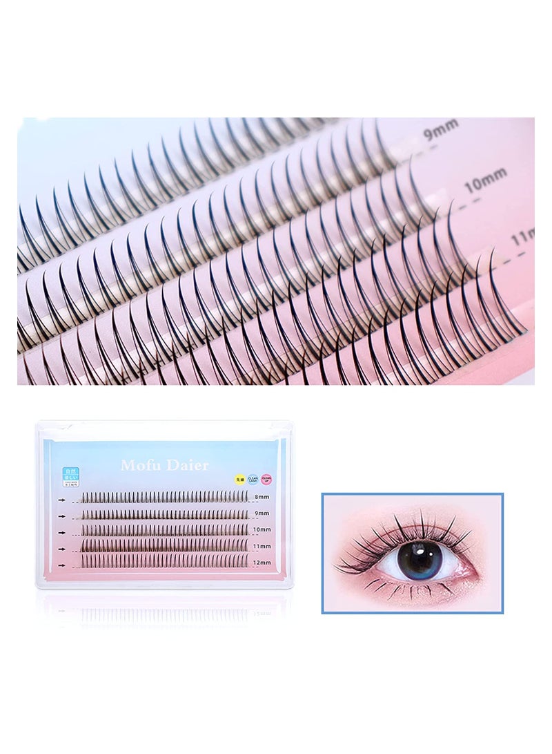 False Eyelashes Individual Lashes 8/9/10/11/12mm Single Cluster Eyelash Extension Supplies Eyelashes Natural Look Manga Lashes Health Fake Wispies Eyelashes Anime Fairy Bottom Lashes, Black