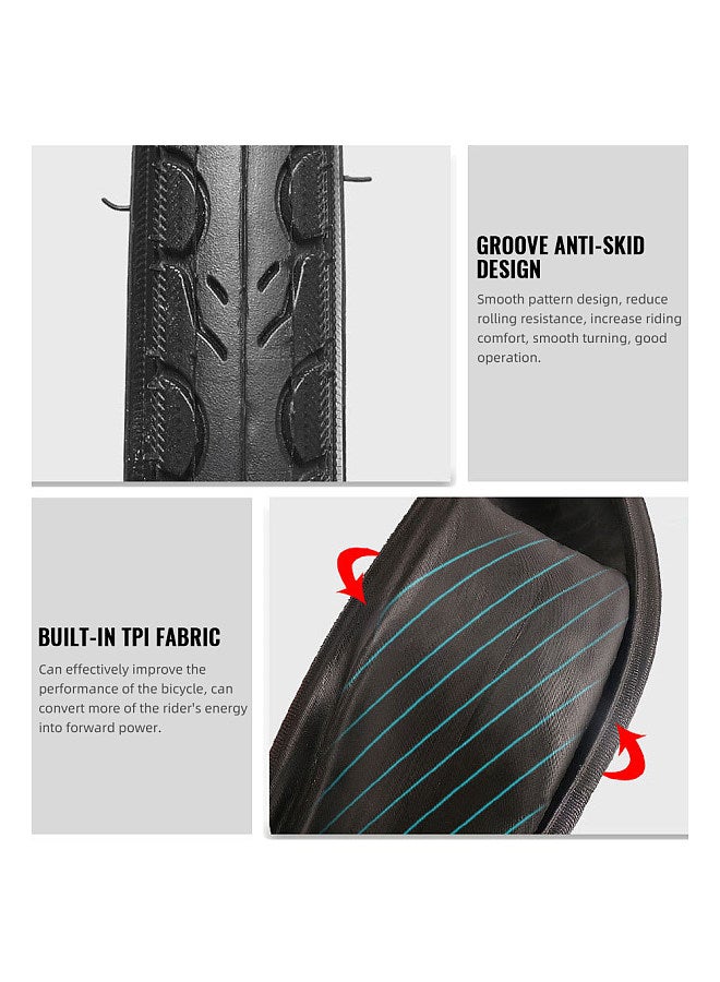 Bike Tires Set for 700C/26 Inch Mountain Bikes or City Bikes Road Bikes Mixed Rubber Bicycle Tires