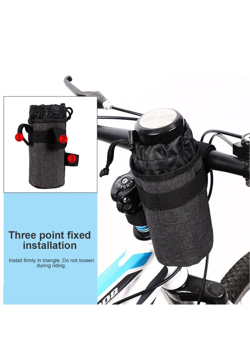 Bike Cup Holder Insulated Bicycle Coffee Cup Holder with Phone Storage Oxford Fabric Handlebar Drink Container for Mountain Bike Road Cruiser Wheelchair Scooter