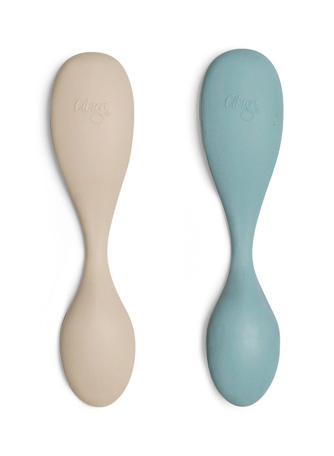 Silicone Feeding Spoon Set Of 2 Short