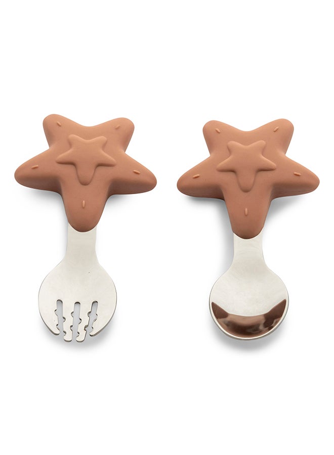 Set Of 2 Fork And Spoon - Stars