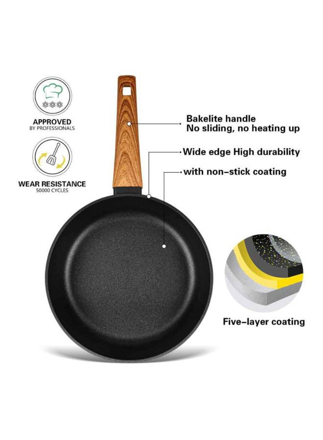 Deep Frying Pan Vega Series Aluminum Greblon C3 + Peek Coating Black/Brown 24cm