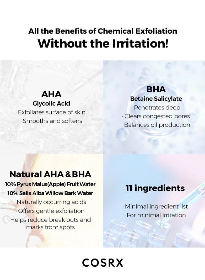 AHA/BHA Clarifying Treatment Toner  Facial Exfoliating Spray for Whiteheads Pores & Uneven Skin Korean Toner 150ml