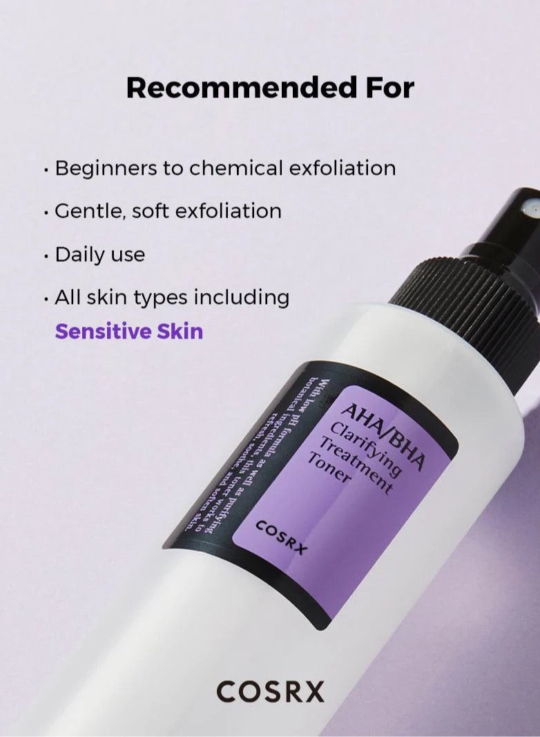 AHA/BHA Clarifying Treatment Toner  Facial Exfoliating Spray for Whiteheads Pores & Uneven Skin Korean Toner 150ml