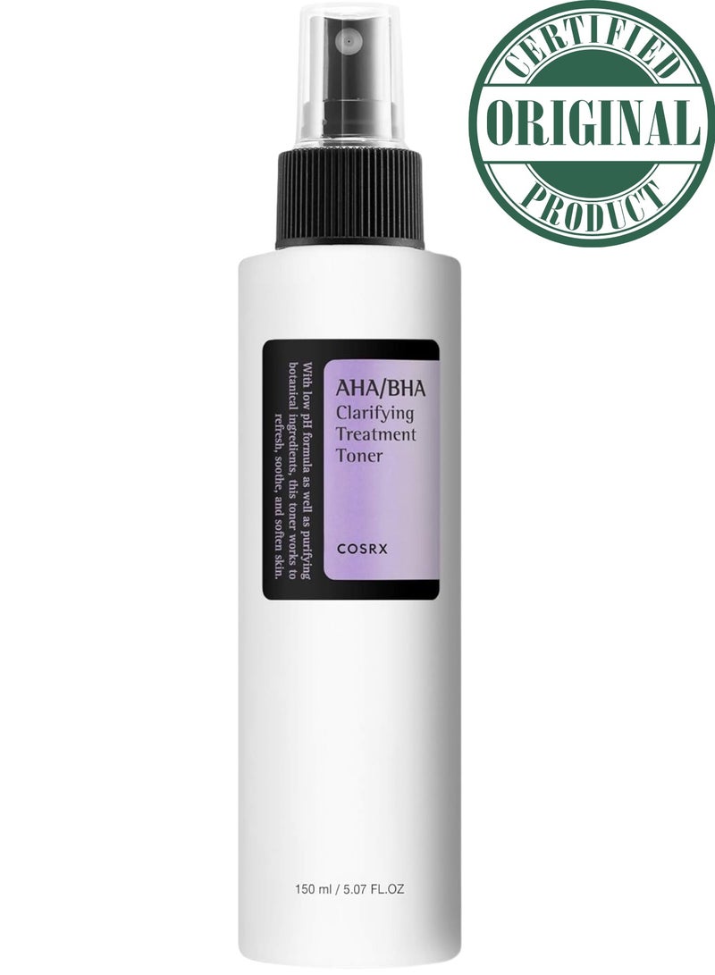 AHA/BHA Clarifying Treatment Toner  Facial Exfoliating Spray for Whiteheads Pores & Uneven Skin Korean Toner 150ml