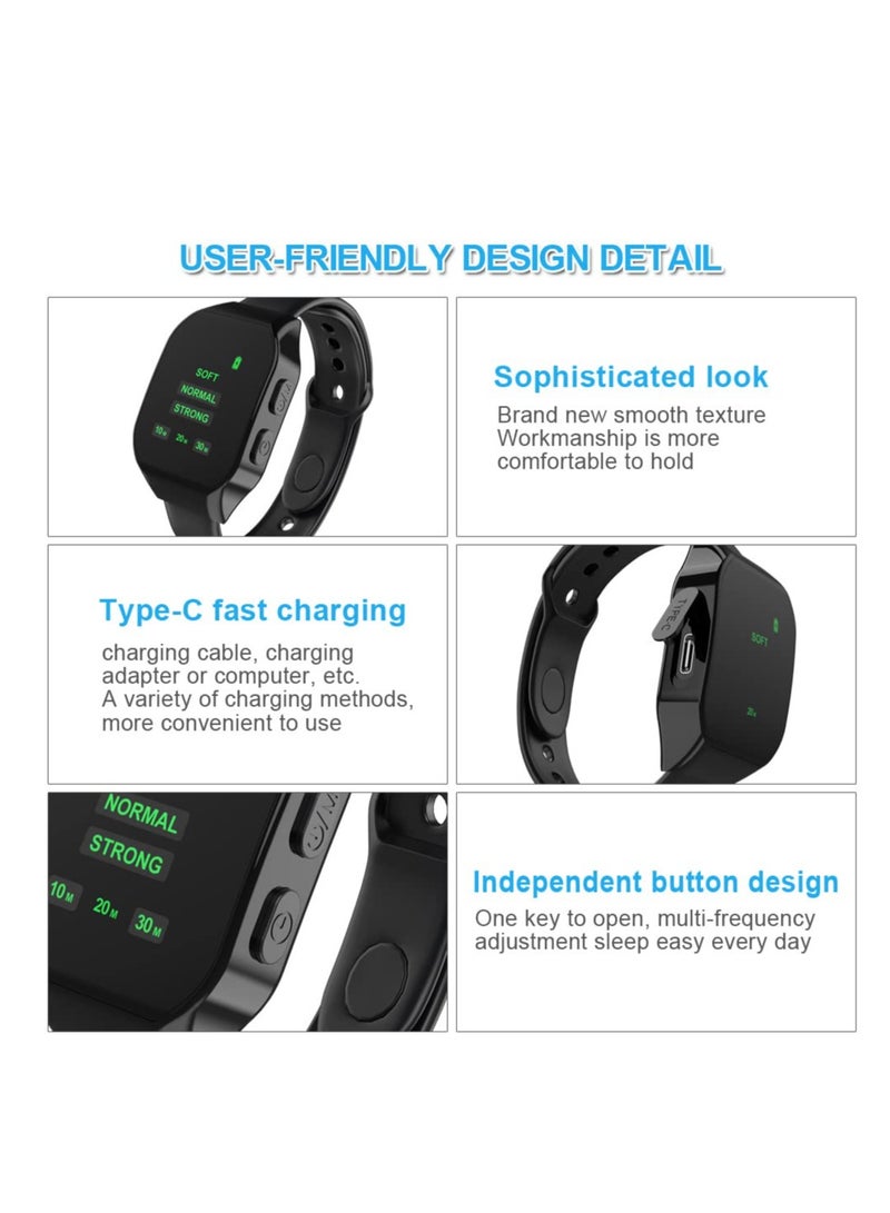 Sleep Aid Wristband Watch Device, Portable Microcurrent Sleep Technology Aid Machine, for Improve Sleep Microcurrent Pulse Sleeping Aid Instrument, Fast Asleep, Relief Relax Stress (Black)