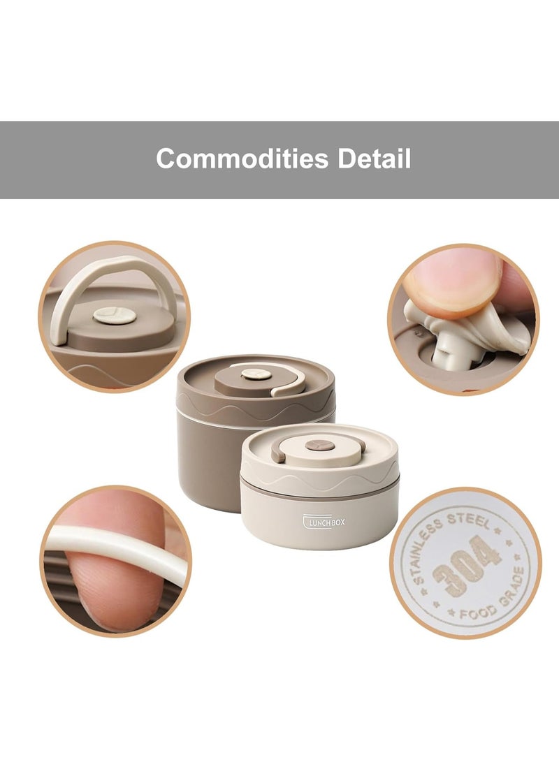 Kids Thermal Bento Lunch Box Set for School, Insulated Lunch Containers With Bag,3 Separate Stackable Lunch Container, Microwaveable Lunch Box Bento Box for Adults & Kids (3-Layer, Coffee)