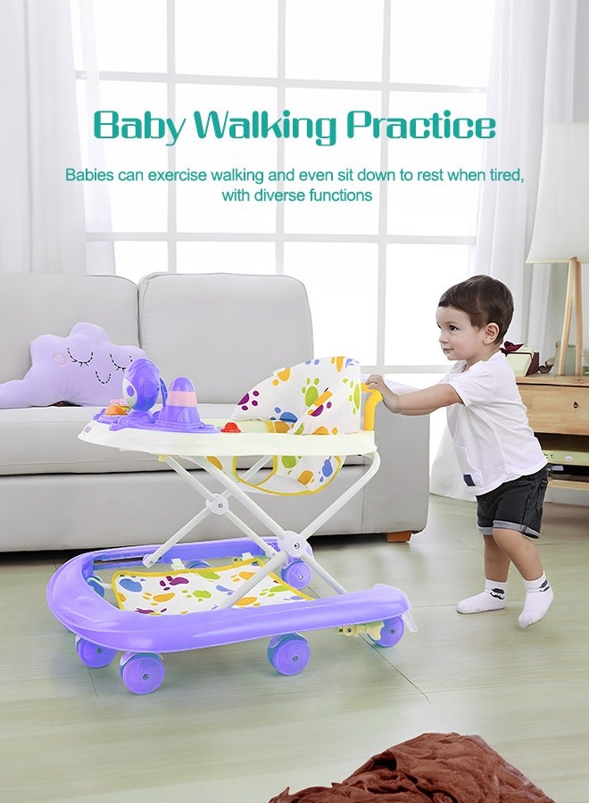 Foldable Multi-Functional Baby Activity Walker With Wheels