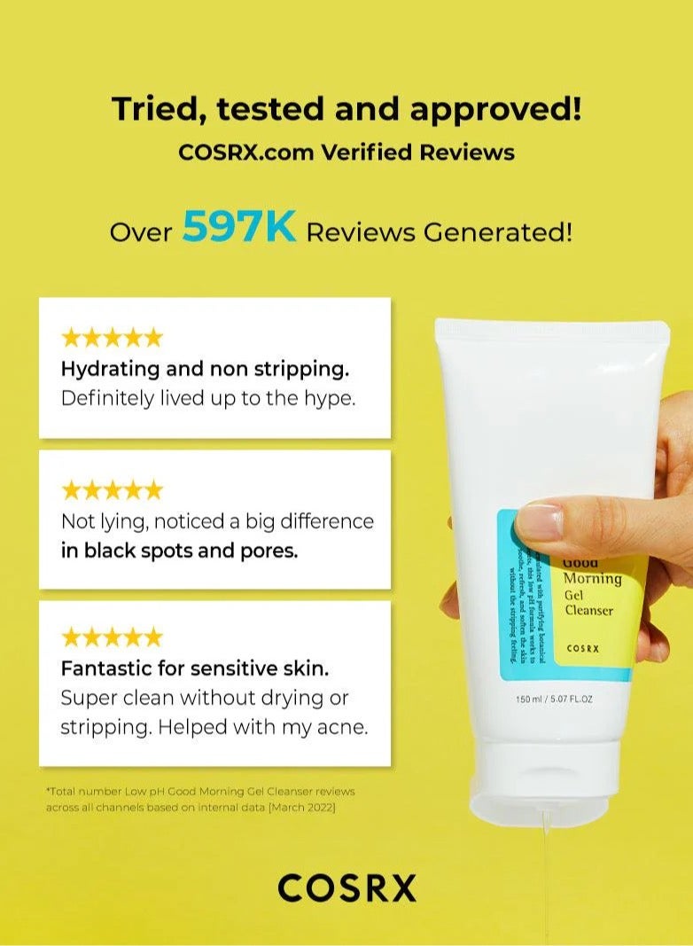 Low pH Good Morning Gel Cleanser Daily Mild Face Cleanser For Sensitive Skin With BHA & Tea-Tree Oil PH Balancing Korean Skincare 150ml