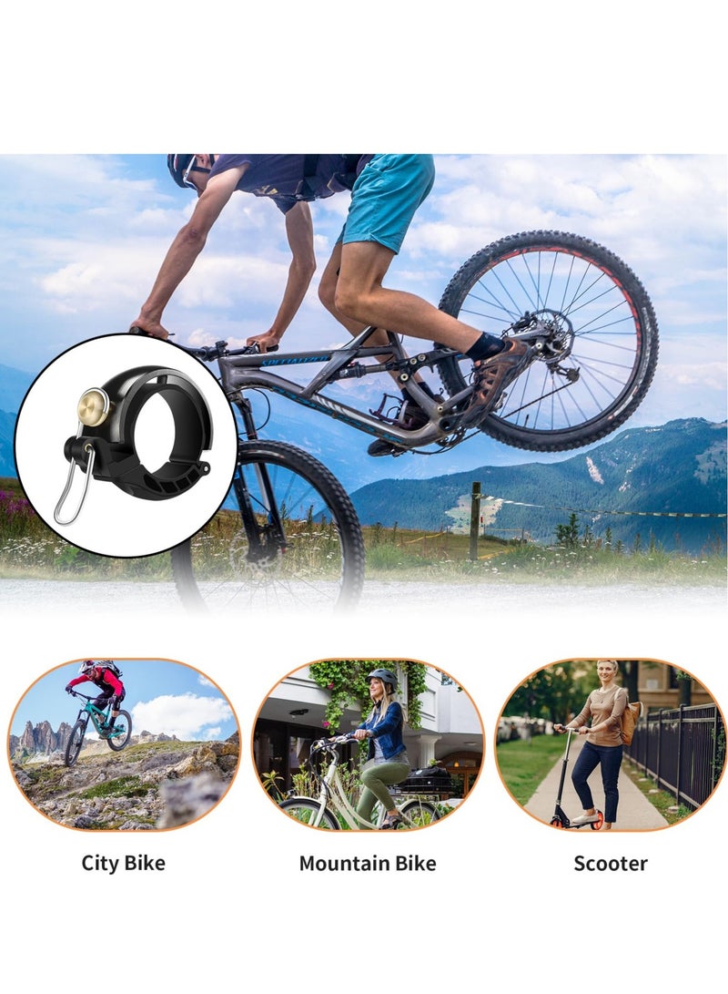 Bike Bell, Mountain Bicycle Bell, 80 db Loudness, with Loud Crisp Clear Sound, Hidden Design, Bike Bell Kids Adult Cycle Bell Fits 22.2-31.8 Mm