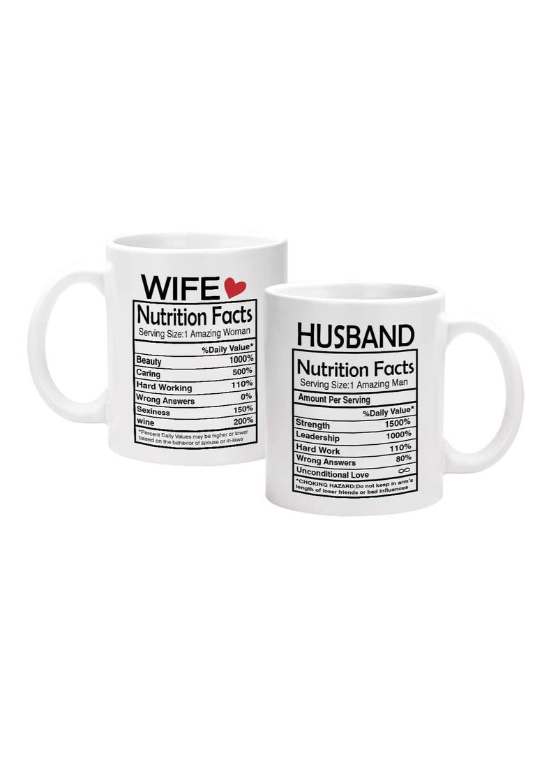 Husband and Wife Nutrition Facts Mugs Couple Coffee Mugs Husband and Wife Gifts His and Her Coffee Mugs Set Gifts Couple Valentine's Day Anniversary Wedding Gifts for Couple Husband Wife 11Oz