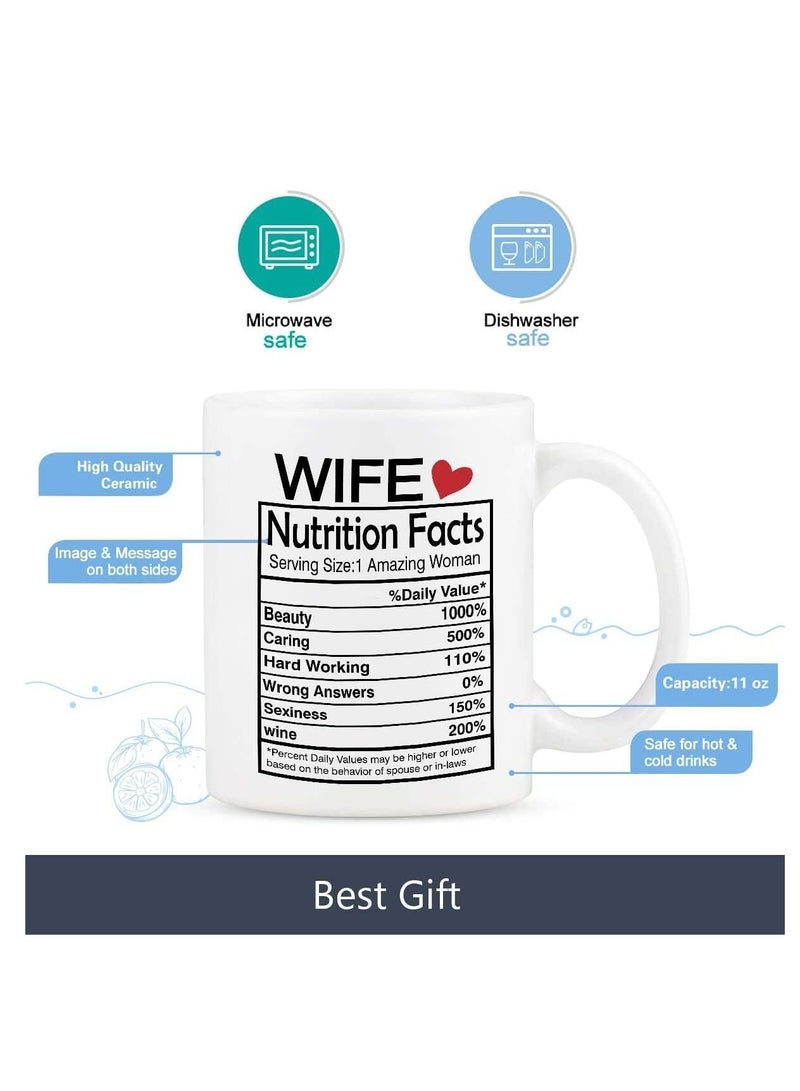 Husband and Wife Nutrition Facts Mugs Couple Coffee Mugs Husband and Wife Gifts His and Her Coffee Mugs Set Gifts Couple Valentine's Day Anniversary Wedding Gifts for Couple Husband Wife 11Oz