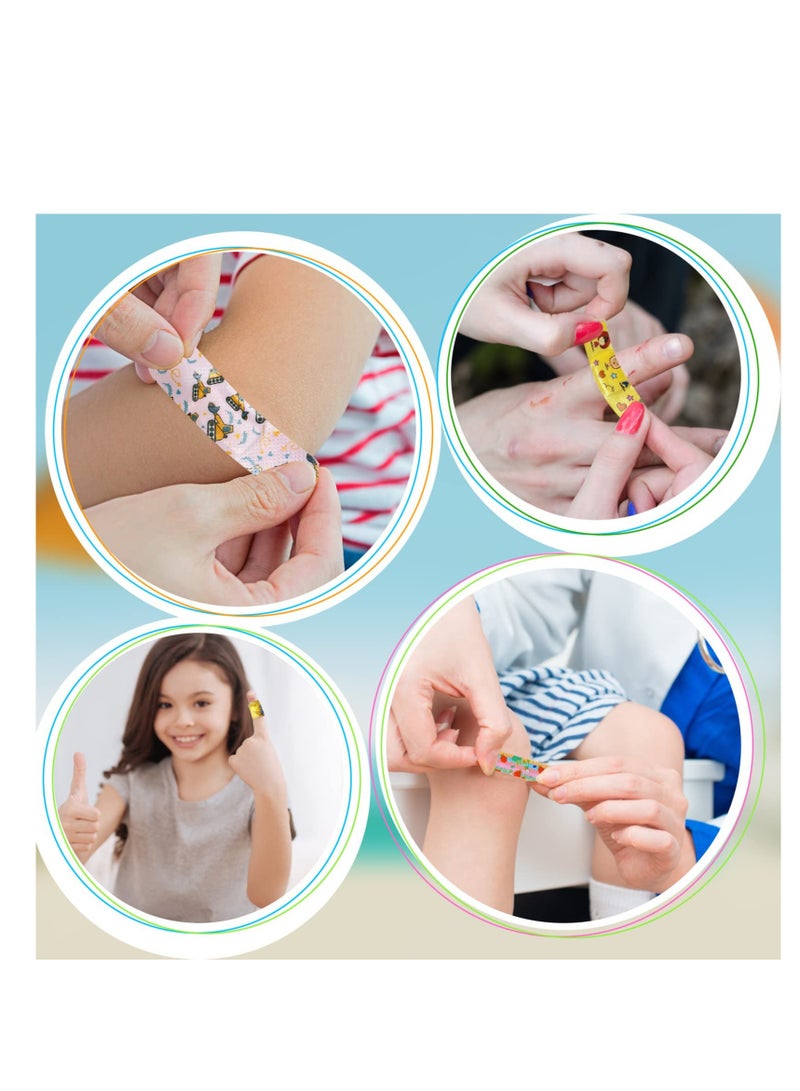 Colorful Cartoon Adhesive Bandages for Kids, 360 Pcs Children Waterproof Breathable Bandages, Bandages for Kids Repair Tape, Knuckle Stickers Comfortable Protection Scrapes and Cuts