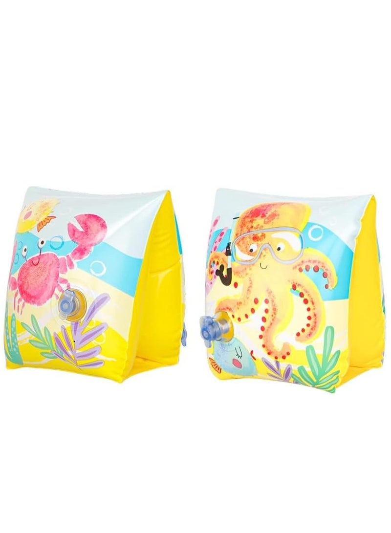 Inflatable Swim Arm Bands Armband for Kids Cute Children Swimming Floatation Sleeves Water Rings Rollup Floats Tube Armlets Swim Floater Sleeves Swimming Arm Floaties Learning Swim Training Aids