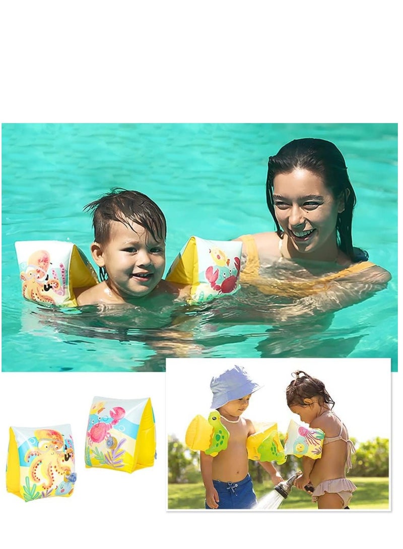 Inflatable Swim Arm Bands Armband for Kids Cute Children Swimming Floatation Sleeves Water Rings Rollup Floats Tube Armlets Swim Floater Sleeves Swimming Arm Floaties Learning Swim Training Aids