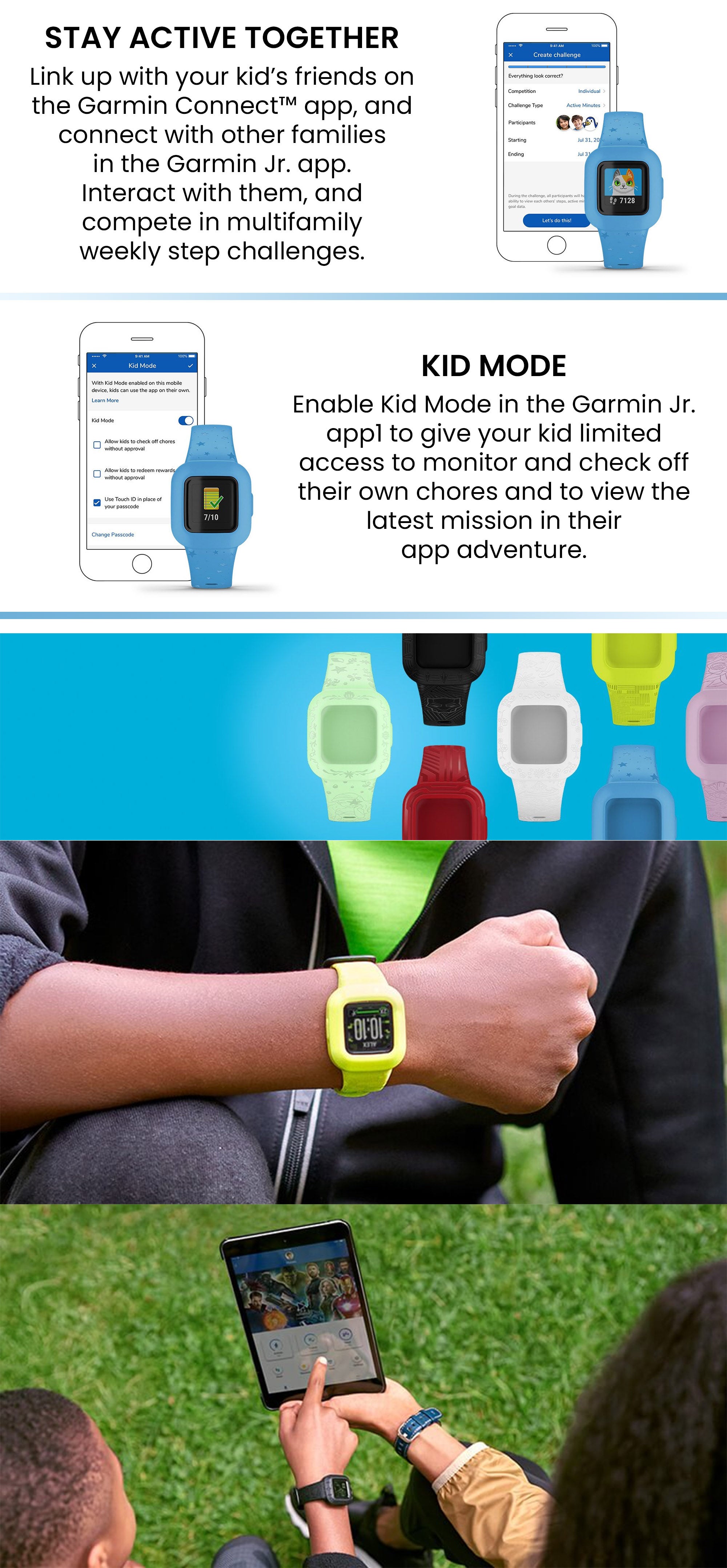 Vivofit Jr. 3 - 14.11MM - Replace Battery Lasts Up To 1 Year , Scratch Resistant , Step Tracking , Sleep Tracking , Parental Control , Child Tracking , iOS and Android Compatible Green