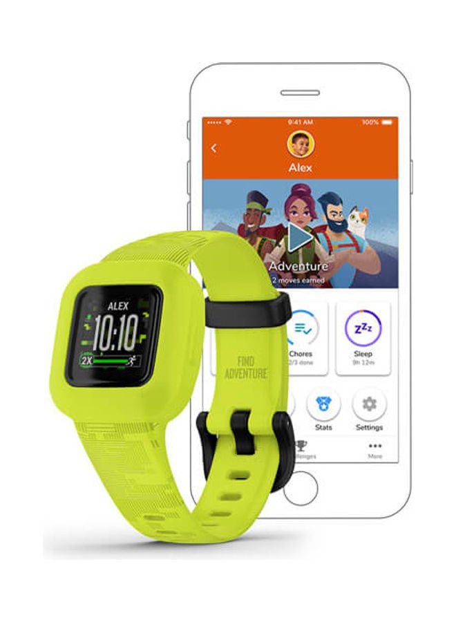 Vivofit Jr. 3 - 14.11MM - Replace Battery Lasts Up To 1 Year , Scratch Resistant , Step Tracking , Sleep Tracking , Parental Control , Child Tracking , iOS and Android Compatible Green