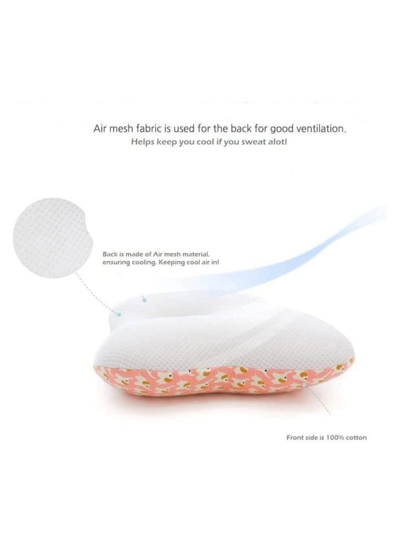 Unisex Pillow, Airmesh Breathable Cool 100% Cotton, Portable Travel Pillow, Super Soft Organic Cotton Baby Pillow Control Sweat, MultiFunctual Small Pillow, 22x18cm