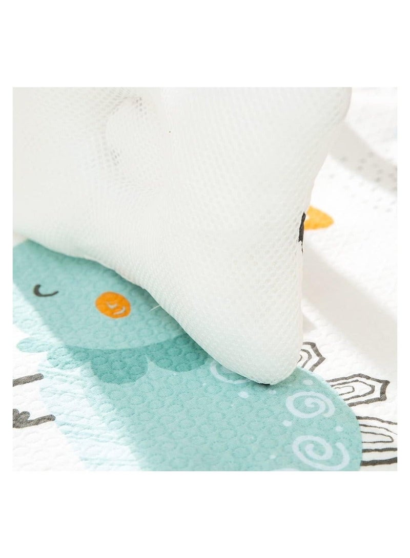 Unisex Pillow, Airmesh Breathable Cool 100% Cotton, Portable Travel Pillow, Super Soft Organic Cotton Baby Pillow Control Sweat, MultiFunctual Small Pillow, 22x18cm