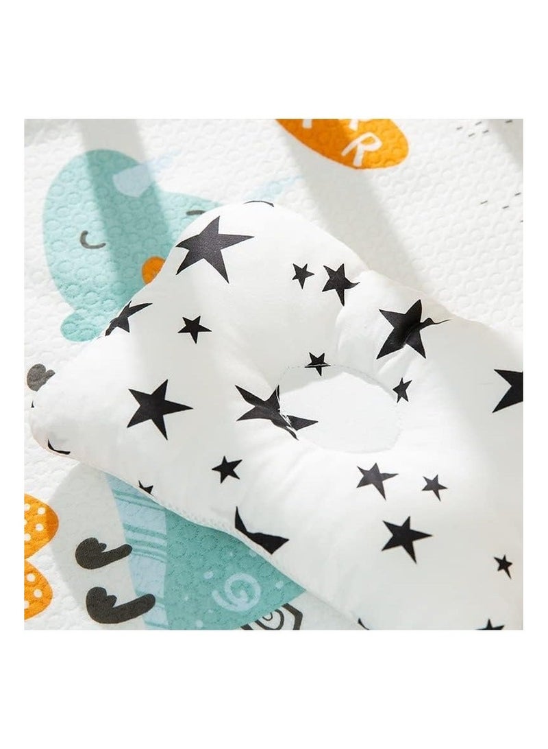 Unisex Pillow, Airmesh Breathable Cool 100% Cotton, Portable Travel Pillow, Super Soft Organic Cotton Baby Pillow Control Sweat, MultiFunctual Small Pillow, 22x18cm