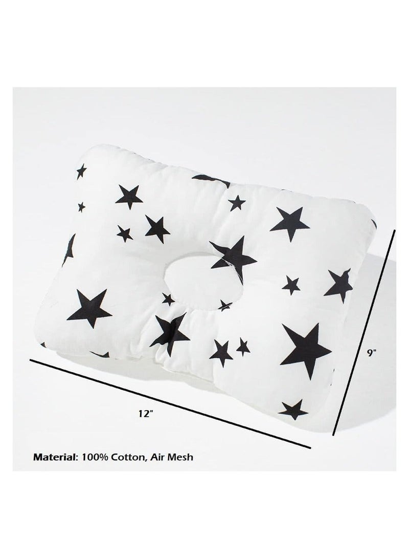 Unisex Pillow, Airmesh Breathable Cool 100% Cotton, Portable Travel Pillow, Super Soft Organic Cotton Baby Pillow Control Sweat, MultiFunctual Small Pillow, 22x18cm