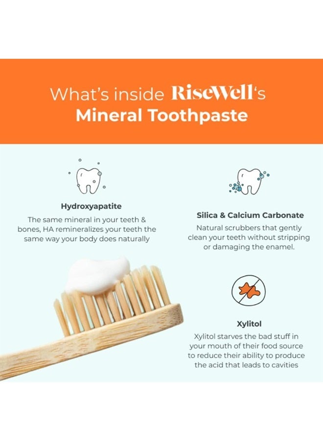 Mineral Toothpaste - Natural Hydroxyapatite Toothpaste - Fluoride-Free, SLS-Free, Natural Remineralizing Toothpaste for Sensitive Teeth - Made by Dentists Toothpaste, Wild Mint 4 Oz