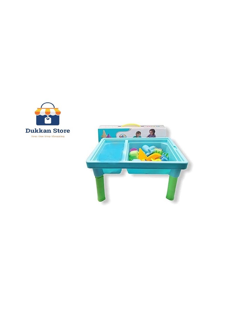 Sand/Water Table Beach Toy Set For Kids Indoor and Outdoor Playing with Building Blocks.