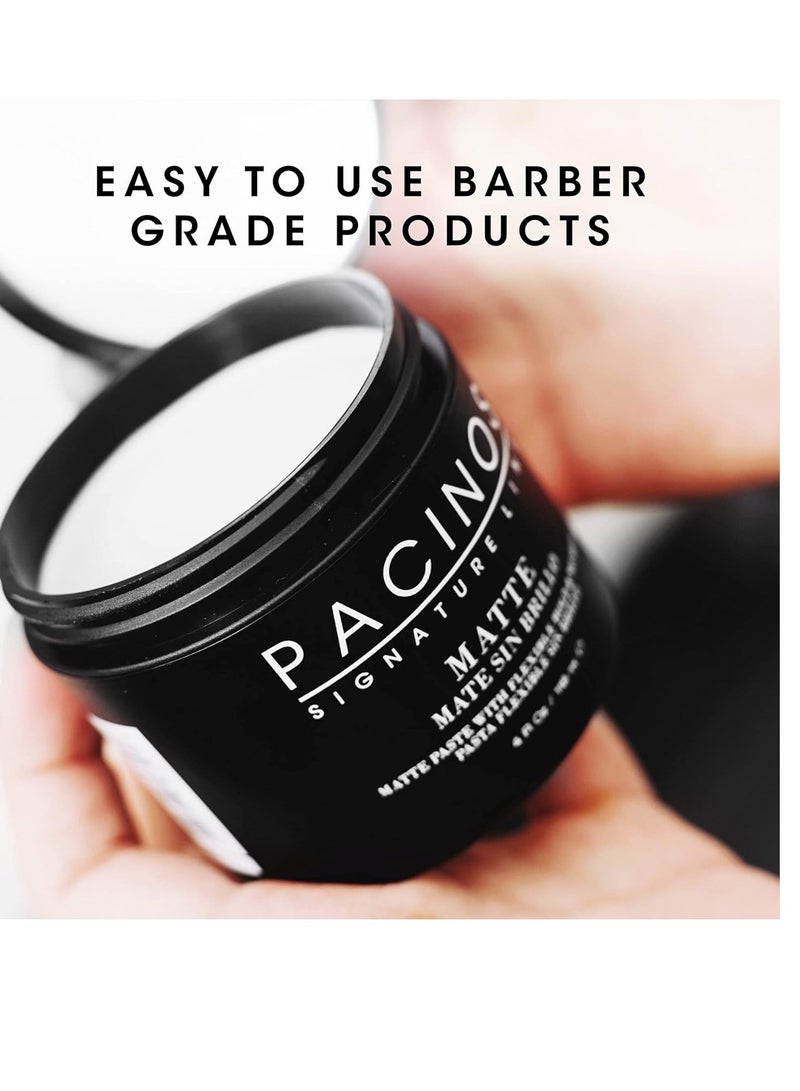 Pacinos Matte Hair Paste - Firm Hold, No Shine, Sculpting & Styling Wax, Long Lasting Definition & Texture, No Flakes, All Hair Types, 4 fl. oz.