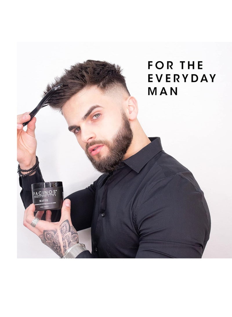 Pacinos Matte Hair Paste - Firm Hold, No Shine, Sculpting & Styling Wax, Long Lasting Definition & Texture, No Flakes, All Hair Types, 4 fl. oz.