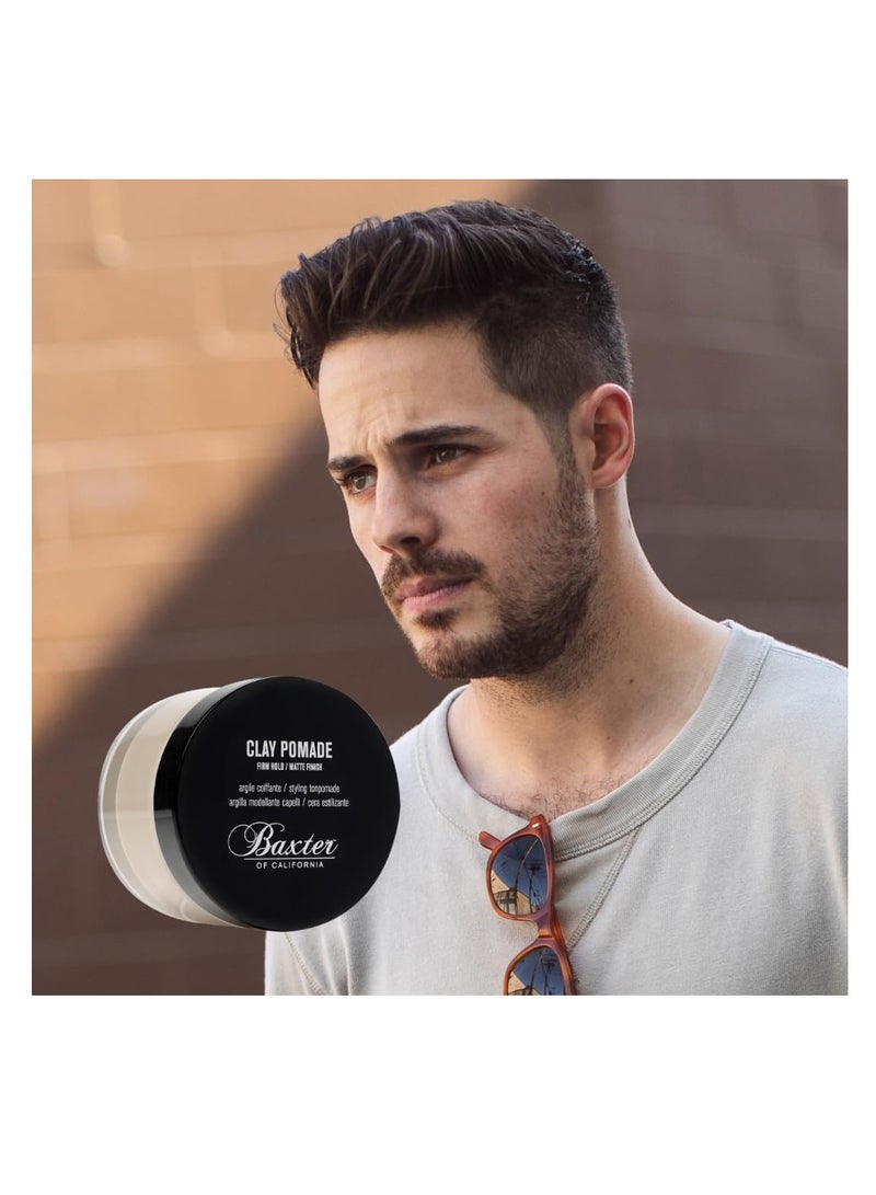 Baxter of California Clay Pomade Firm Hold / Matte Finish Hair Pomade for Men and Women, Perfect for Texturizing Straight or Wavy Hair - 2 Ounces