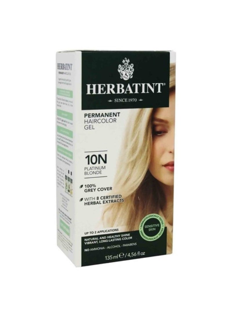 Herbatint Permanent Haircolor Gel 10N Platinum Blonde