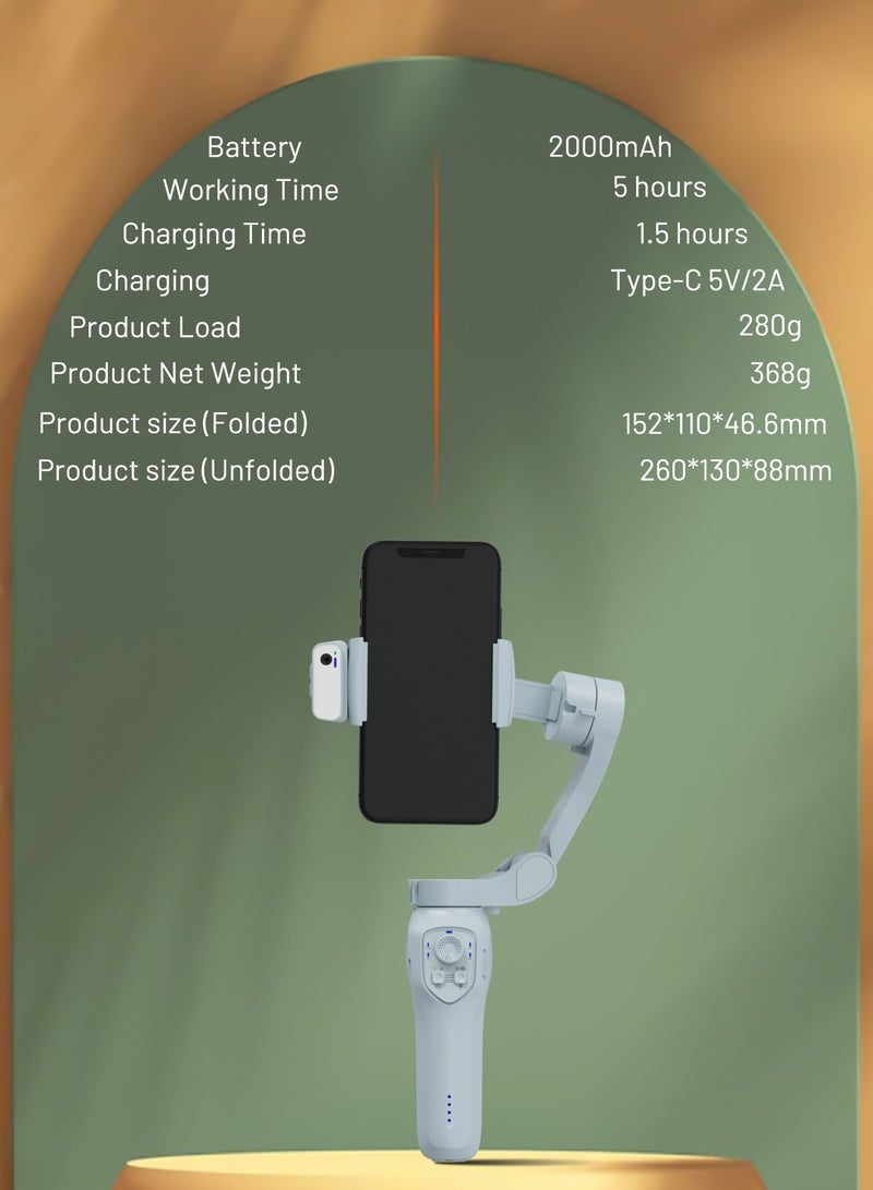 2000 mAh 3-Axis Gimbal Stabilizer Al Tracking & Gestures & IOS/Android APP Gray - AI tracking