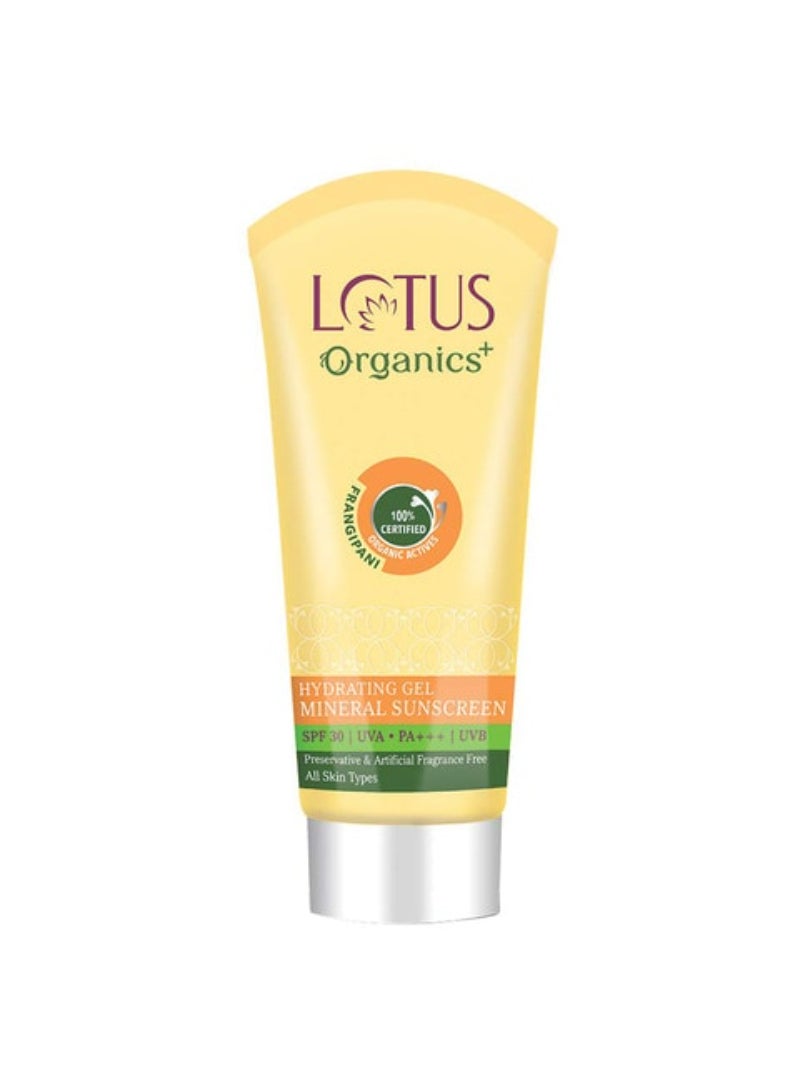 Lotus Organics+ Hydrating Gel Mineral Sunscreen SPF 30 White 100g