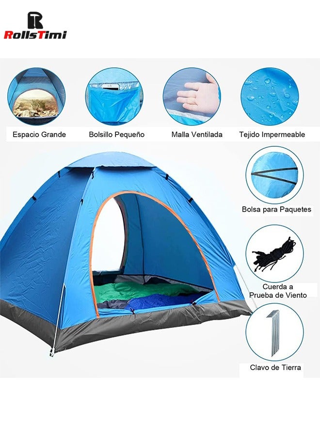 Tent Outdoor Large Fully Automatic Single-Layer Tent 3-4 People's Anti-Storm rain Double Camping Tent 200x 200 x145cm