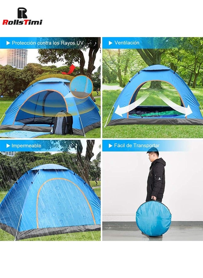 Tent Outdoor Large Fully Automatic Single-Layer Tent 3-4 People's Anti-Storm rain Double Camping Tent 200x 200 x145cm