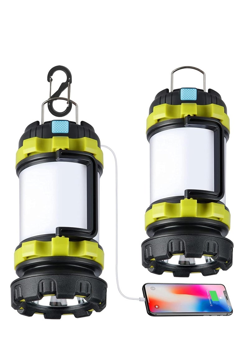 Rechargeable Camping Lantern, Outdoor Led Camping Lantern, Rechargeable Flashlights with 1000LM, 6 Modes, 4000mAh Power Bank, IPX5 Waterproof Portable Emergency Camping Light for Camping, Hurricane