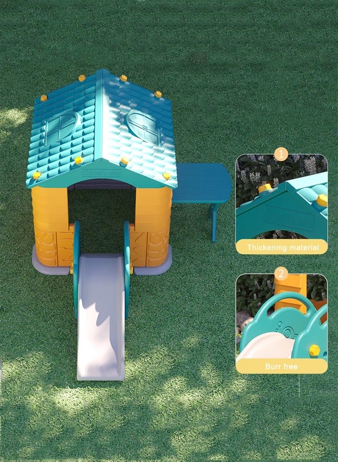 Garden Plastic House Hold Items Toys Indoor Kids Playhouse with Slide and Table