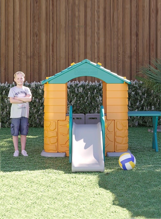 Garden Plastic House Hold Items Toys Indoor Kids Playhouse with Slide and Table