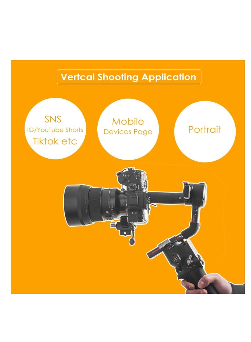 RS3 Vertical Camera Mount,Robust Portrait Mounting Solution Compatible with DJI RS 2/RS 3/RS3 PRO for IG YouTube Shorts Tiktok Video Extended Vertical Shooting