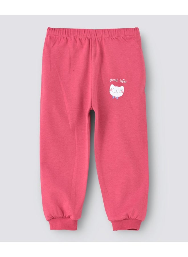 Solid Pattern Mid-Rise Joggers Pink