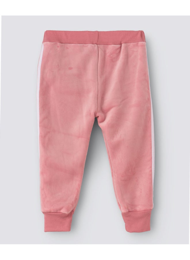 Double Side Stripe Detail Mid-Rise Joggers Pink/White