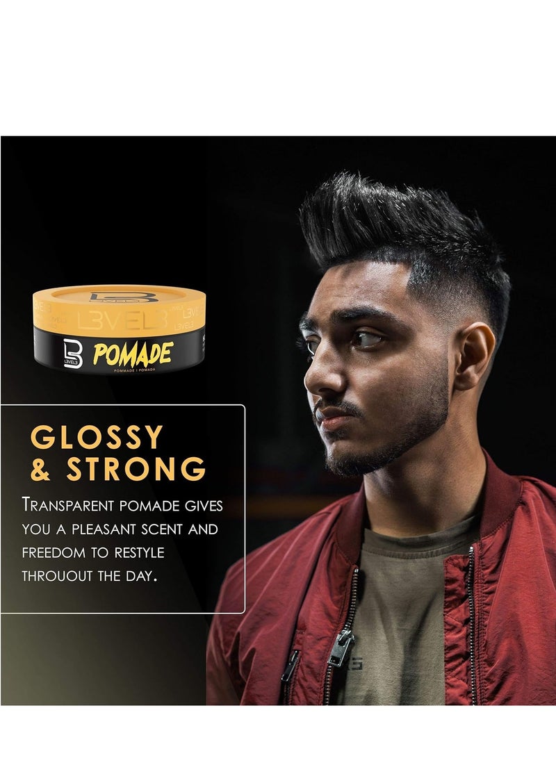 Level 3 Pomade - Improves Hair Strength and Volume Long-Lasting Hold Infused with Keratin 500ml