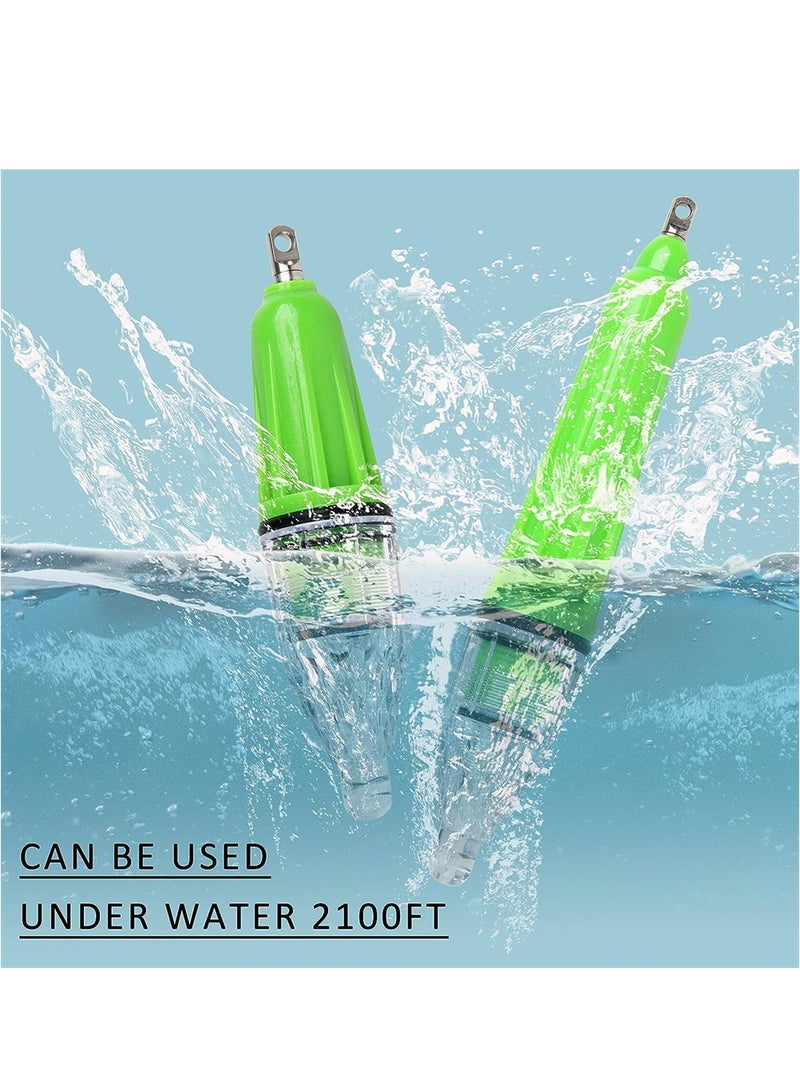 LED Underwater Fishing Light, 4Pcs Deep Drop Super Waterproof LED Fishing Light, Attractive Glow Bait Lure Green Lamp Night Fishing Tools for Saltwater Freshwater