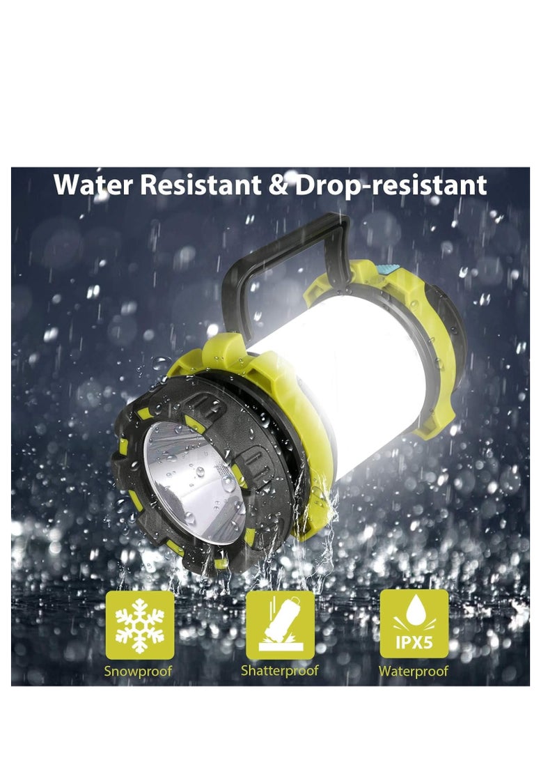 Rechargeable Camping Lantern, Outdoor Led Camping Lantern, Rechargeable Flashlights with 1000LM, 6 Modes, 4000mAh Power Bank, IPX5 Waterproof Portable Emergency Camping Light for Camping, Hurricane